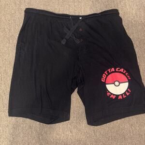 Pokemon Cotton Shorts Pokeball Gotta Catch ‘em All Black Large